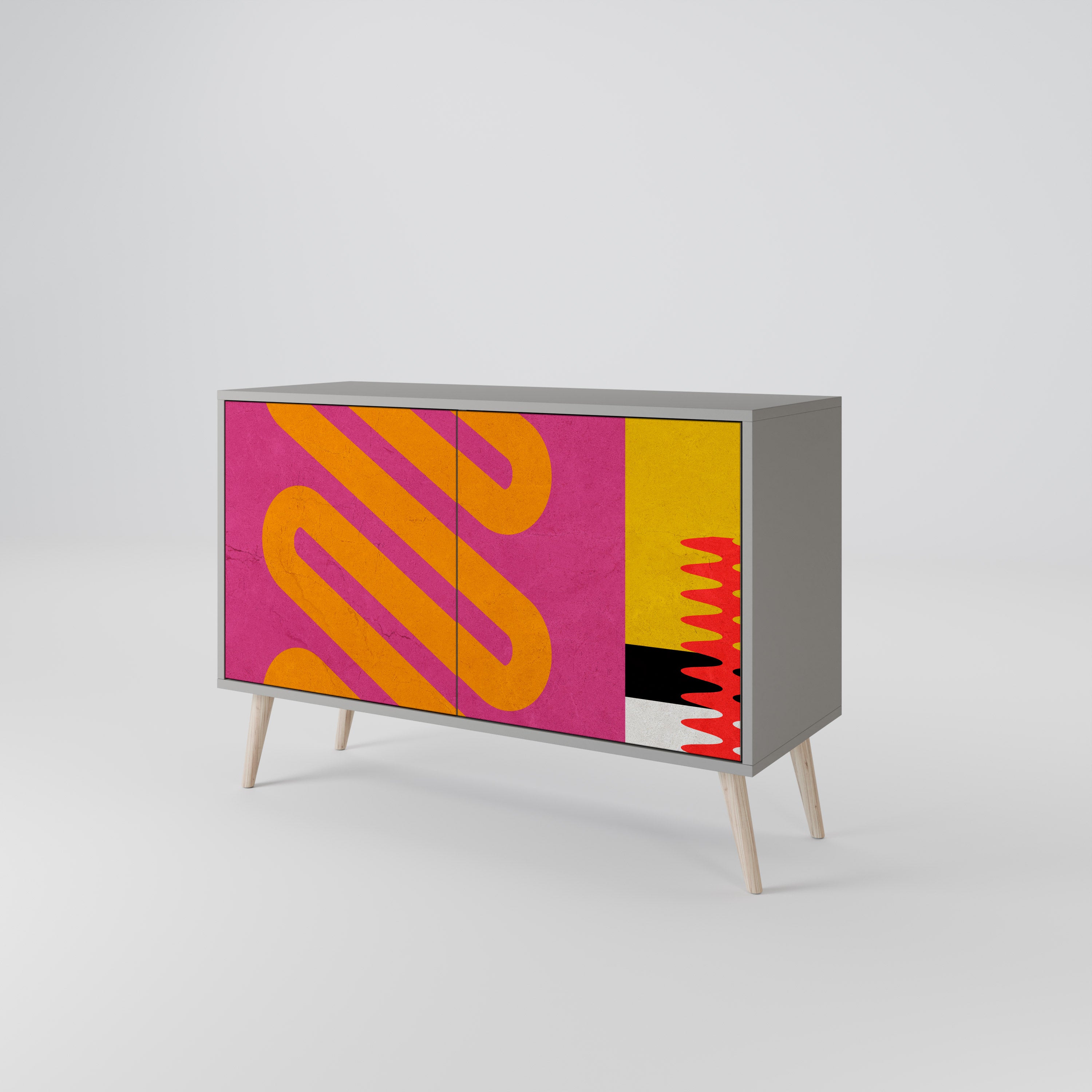 VIVID ART 2-dörrars skänk i grå finish