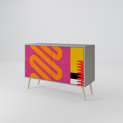 VIVID ART 2-Door Sideboard in Grey Finish