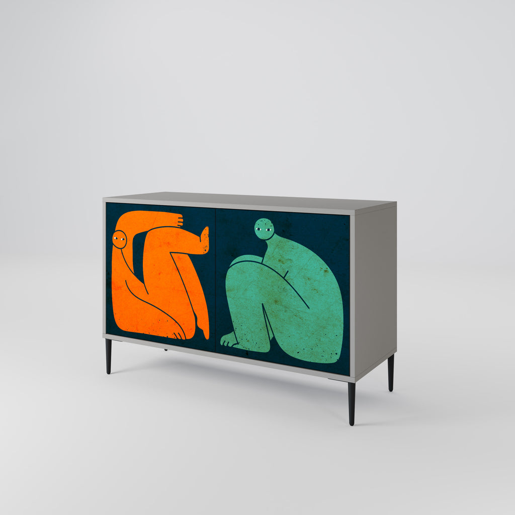 TOGETHER BUT SEPARATELY 2-Door Sideboard in Grey Finish