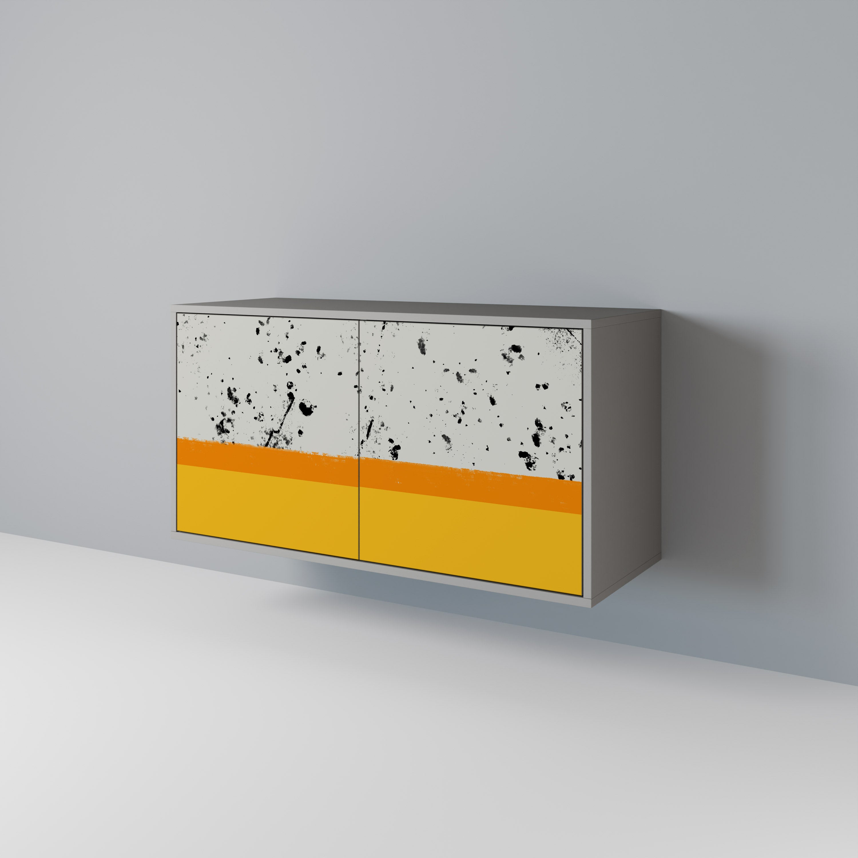 DYED BY ORANGE 2-Door Sideboard in Grey Finish