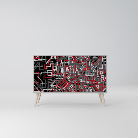 BROKEN LINES 2-Door Sideboard in Grey Finish