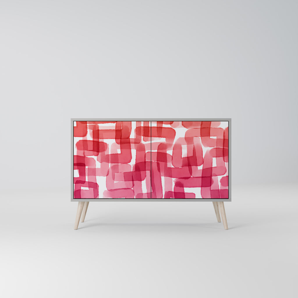 KALEIDOSCOPIC CUBISM 2-Door Sideboard in Grey Finish