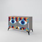 ABSTRACTION AND GEOMETRY 2-Door Sideboard in Grey Finish