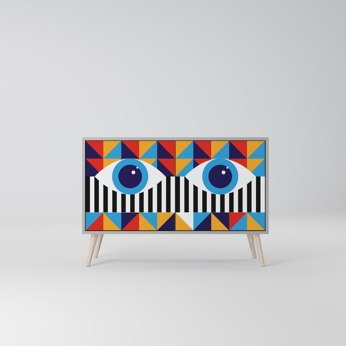 ABSTRACTION AND GEOMETRY Skänk med två dörrar