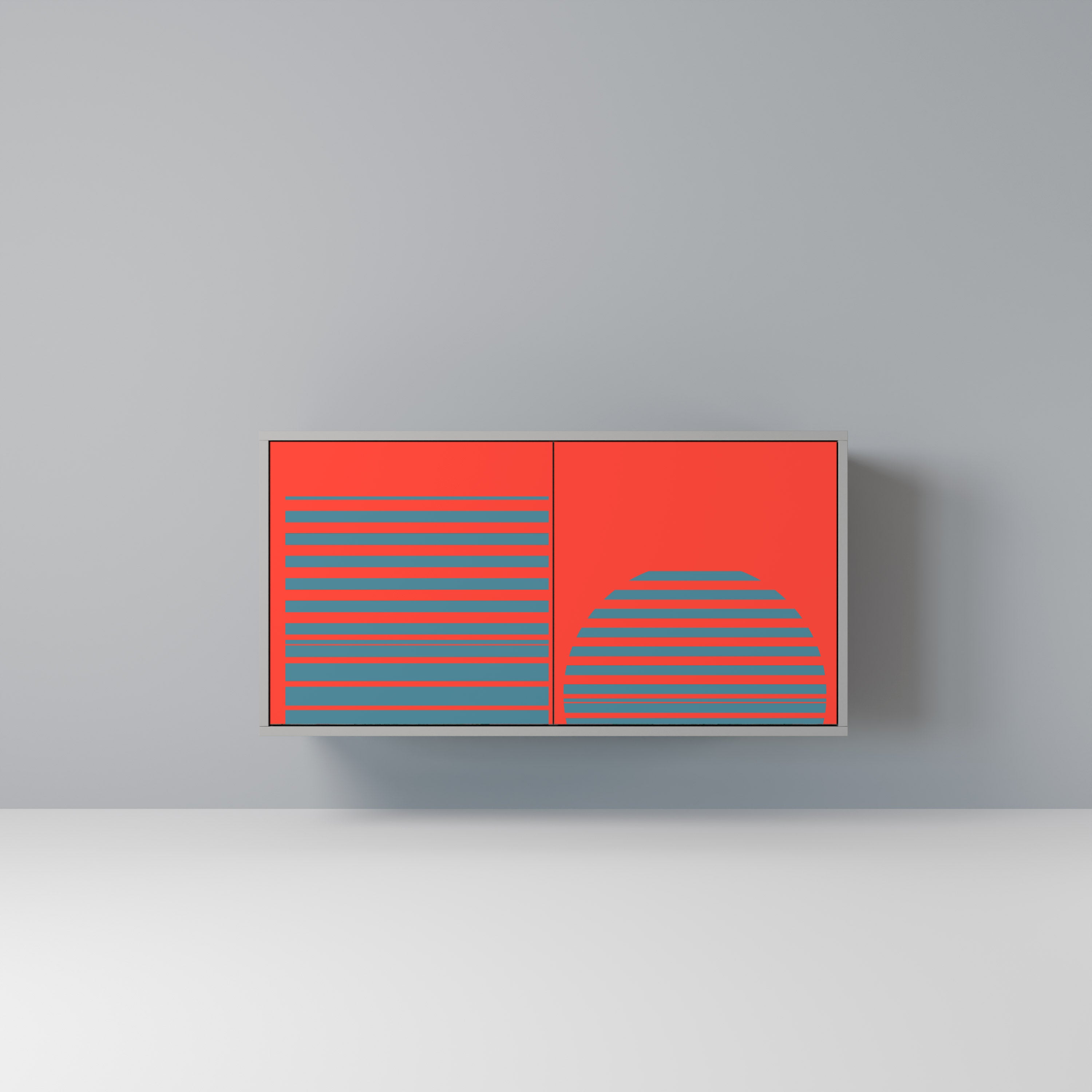 RISING GEOMETRY STARS 2-Door Sideboard in Grey Finish