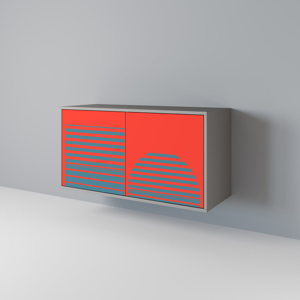 RISING GEOMETRY STARS 2-Door Sideboard in Grey Finish