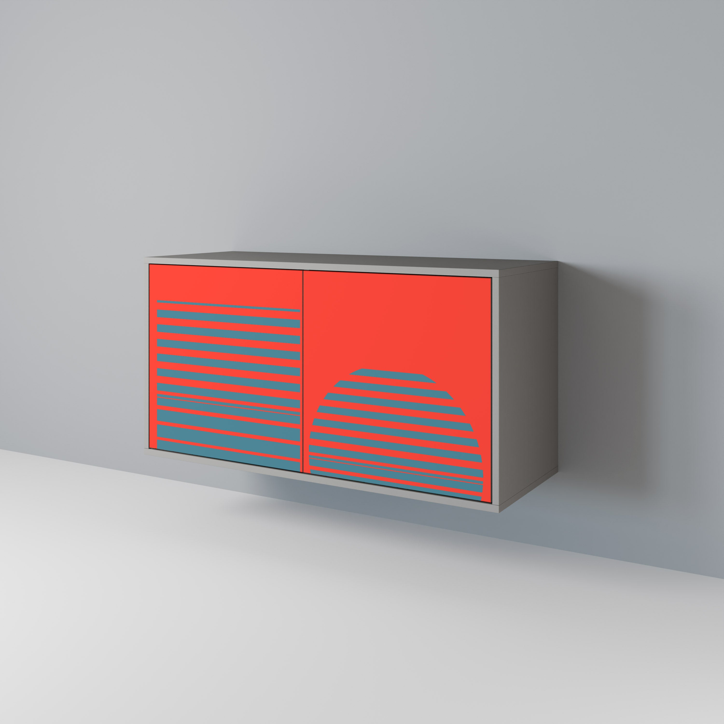 RISING GEOMETRY STARS 2-Door Sideboard in Grey Finish