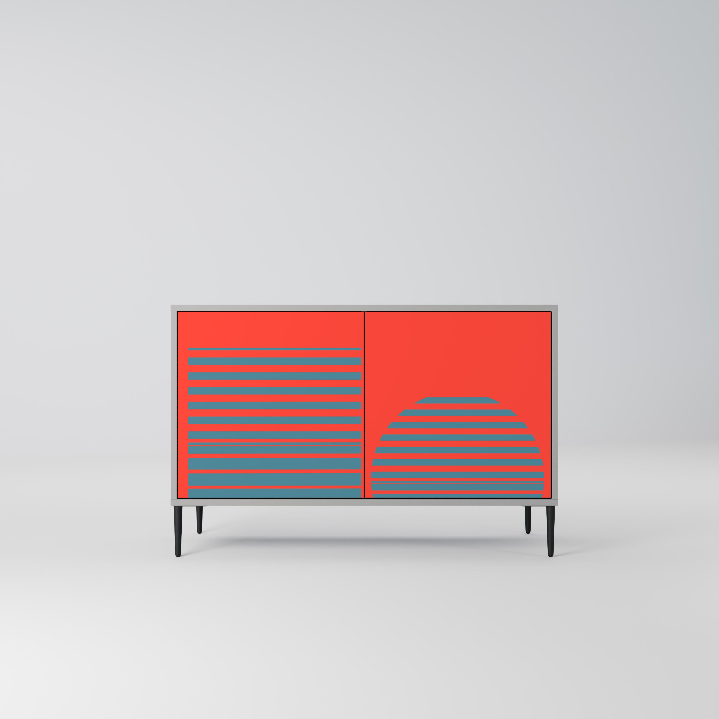 RISING GEOMETRY STARS 2-Door Sideboard in Grey Finish