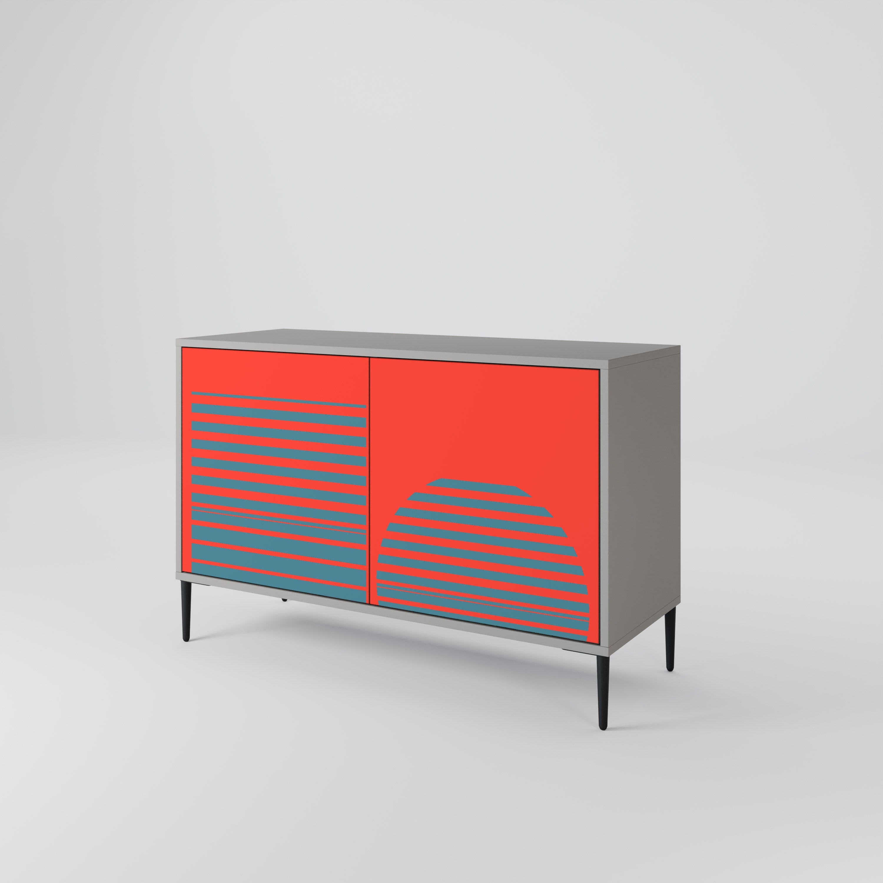 RISING GEOMETRY STARS 2-Door Sideboard in Grey Finish