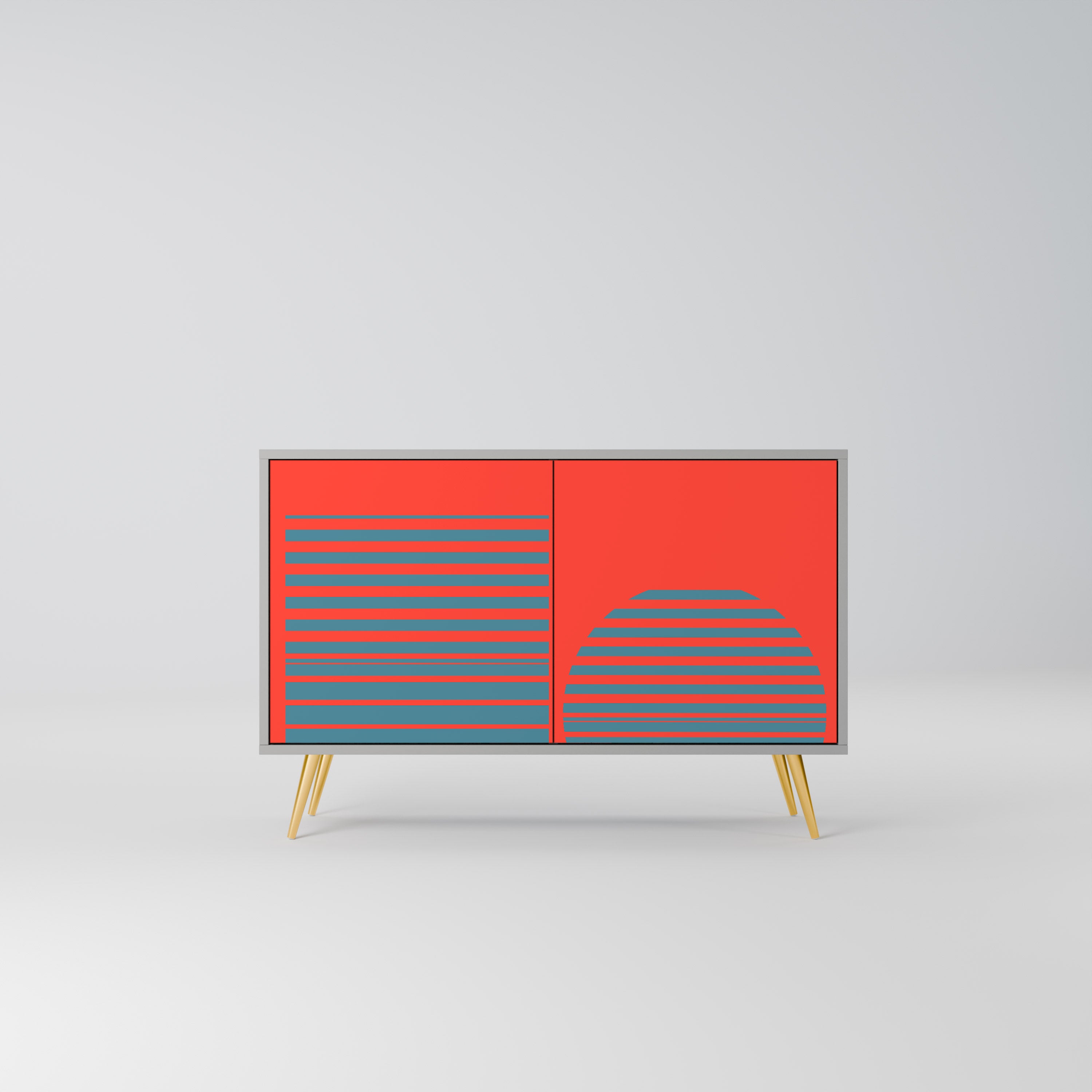 RISING GEOMETRY STARS 2-Door Sideboard in Grey Finish