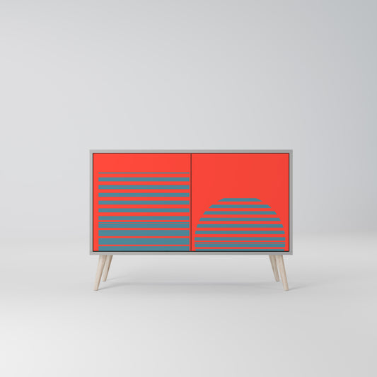 RISING GEOMETRY STARS 2-Door Sideboard in Grey Finish