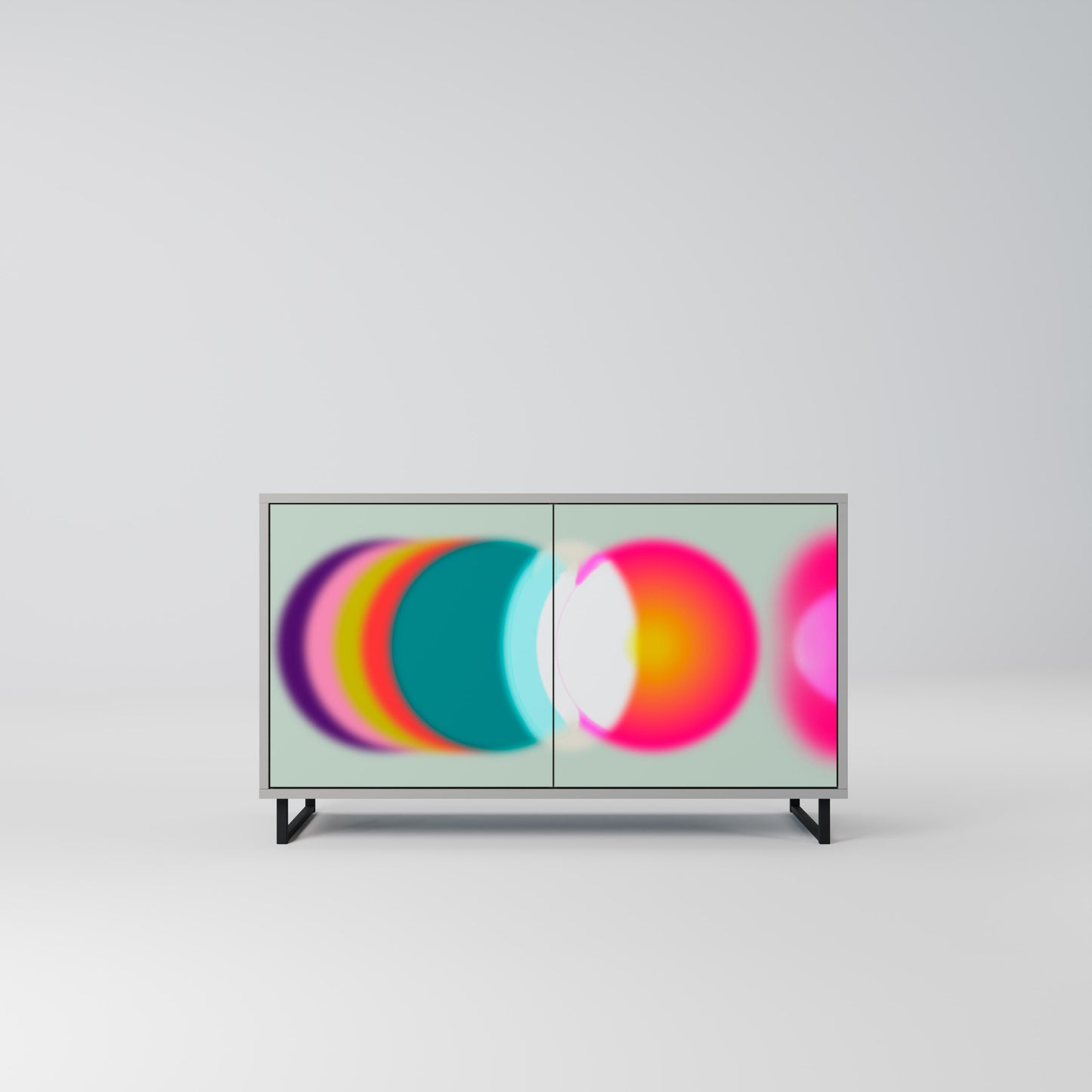 SYMPHONY OF COLOURS 2-dörrars skänk i grå finish