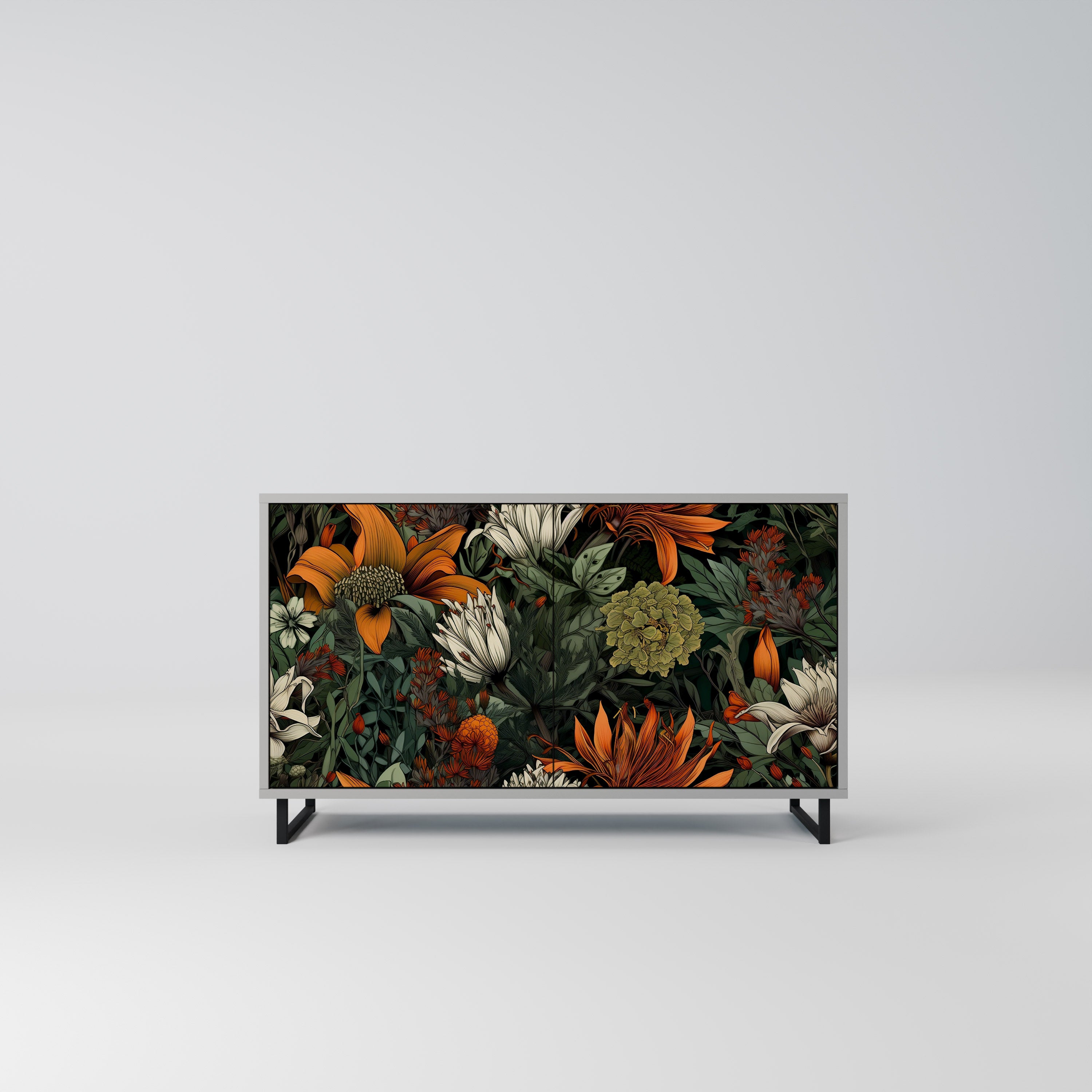 MIDNIGHT SPROUT 2-Door Sideboard in Grey Finish
