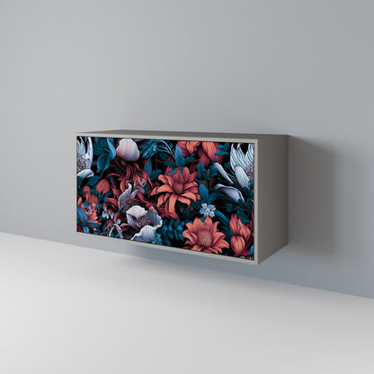 ETHEREAL BLOSSOMS 2-dörrars skänk i grå finish