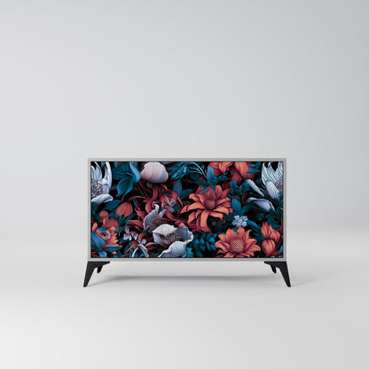 ETHEREAL BLOSSOMS 2-dörrars skänk i grå finish