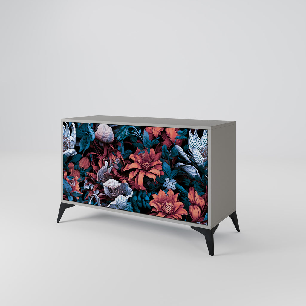 ETHEREAL BLOSSOMS 2-Door Sideboard in Grey Finish