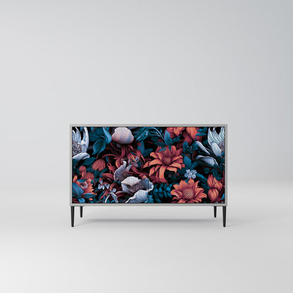 ETHEREAL BLOSSOMS 2-dörrars skänk i grå finish