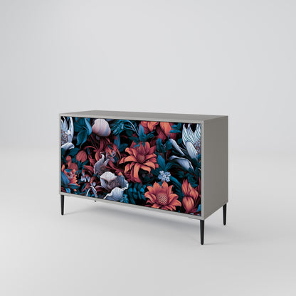 ETHEREAL BLOSSOMS 2-dörrars skänk i grå finish