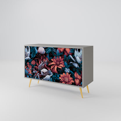 ETHEREAL BLOSSOMS 2-dörrars skänk i grå finish