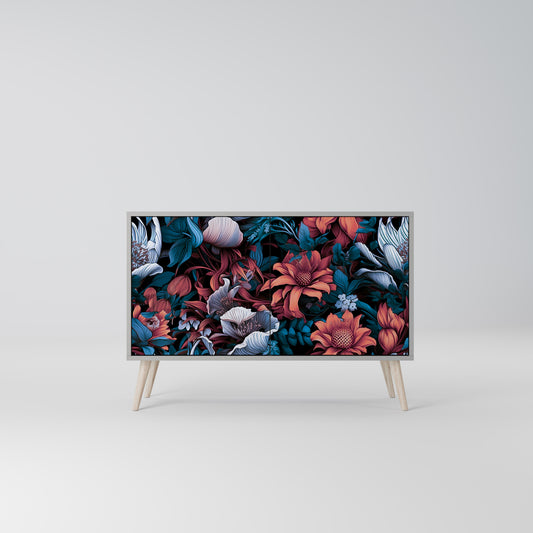 ETHEREAL BLOSSOMS 2-Door Sideboard in Grey Finish
