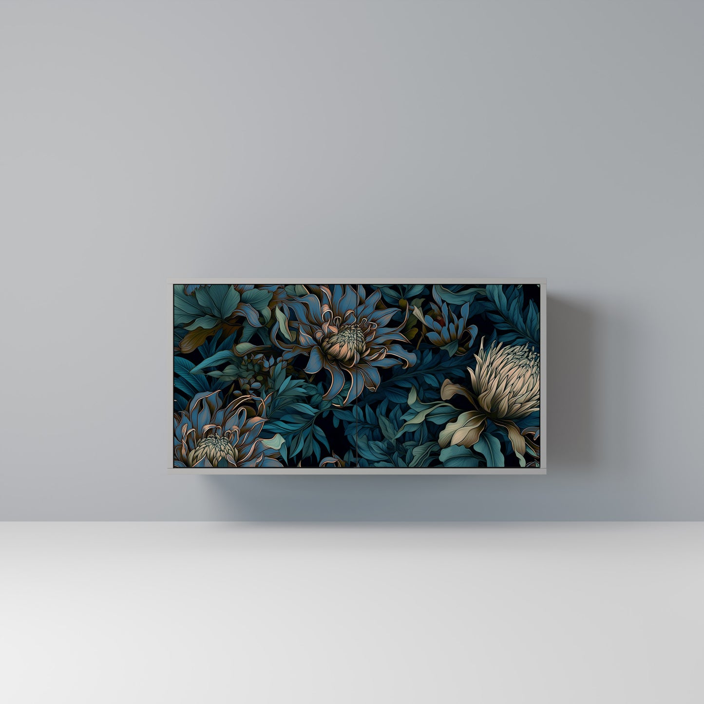 TWILIGHT BLOOM 2-dörrars skänk i grå finish