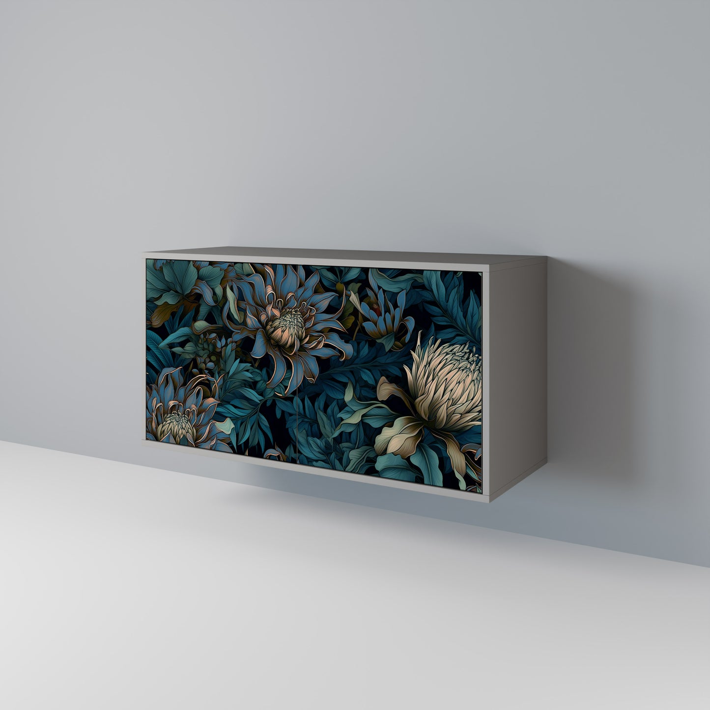 TWILIGHT BLOOM 2-dörrars skänk i grå finish