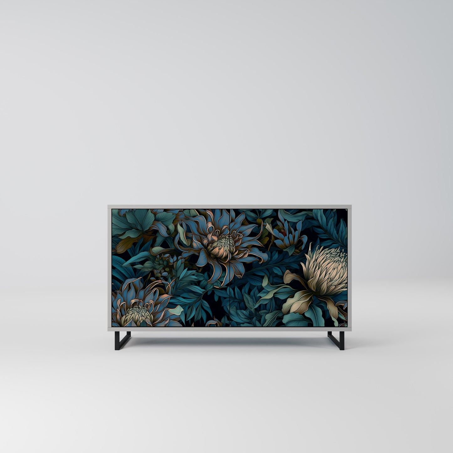 TWILIGHT BLOOM 2-dörrars skänk i grå finish