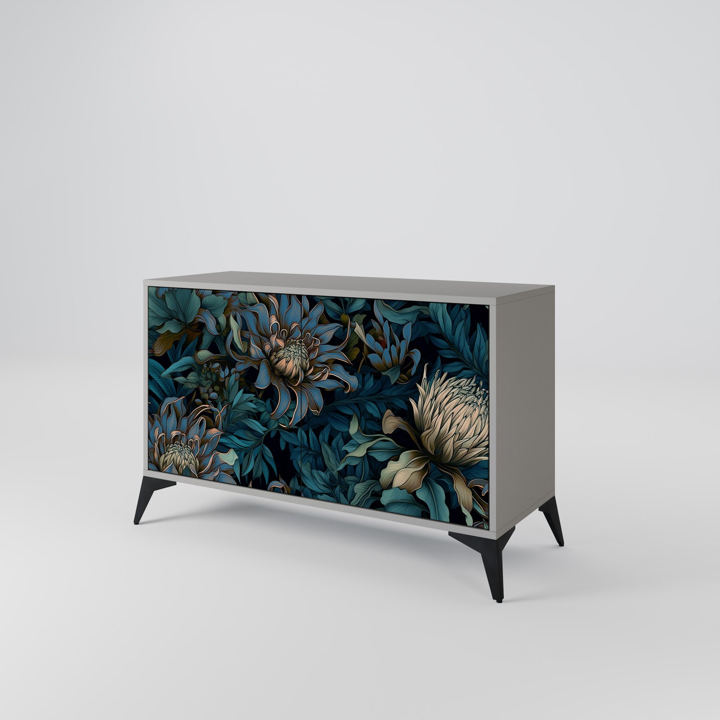 TWILIGHT BLOOM 2-dörrars skänk i grå finish
