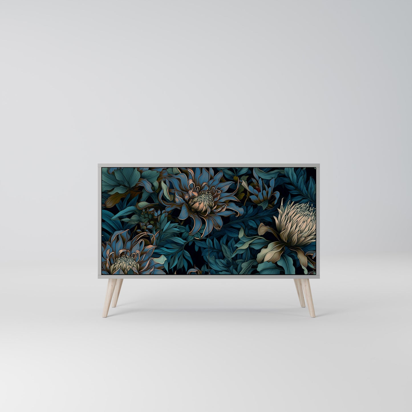 TWILIGHT BLOOM 2-dörrars skänk i grå finish