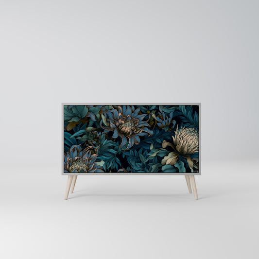TWILIGHT BLOOM 2-Door Sideboard in Grey Finish