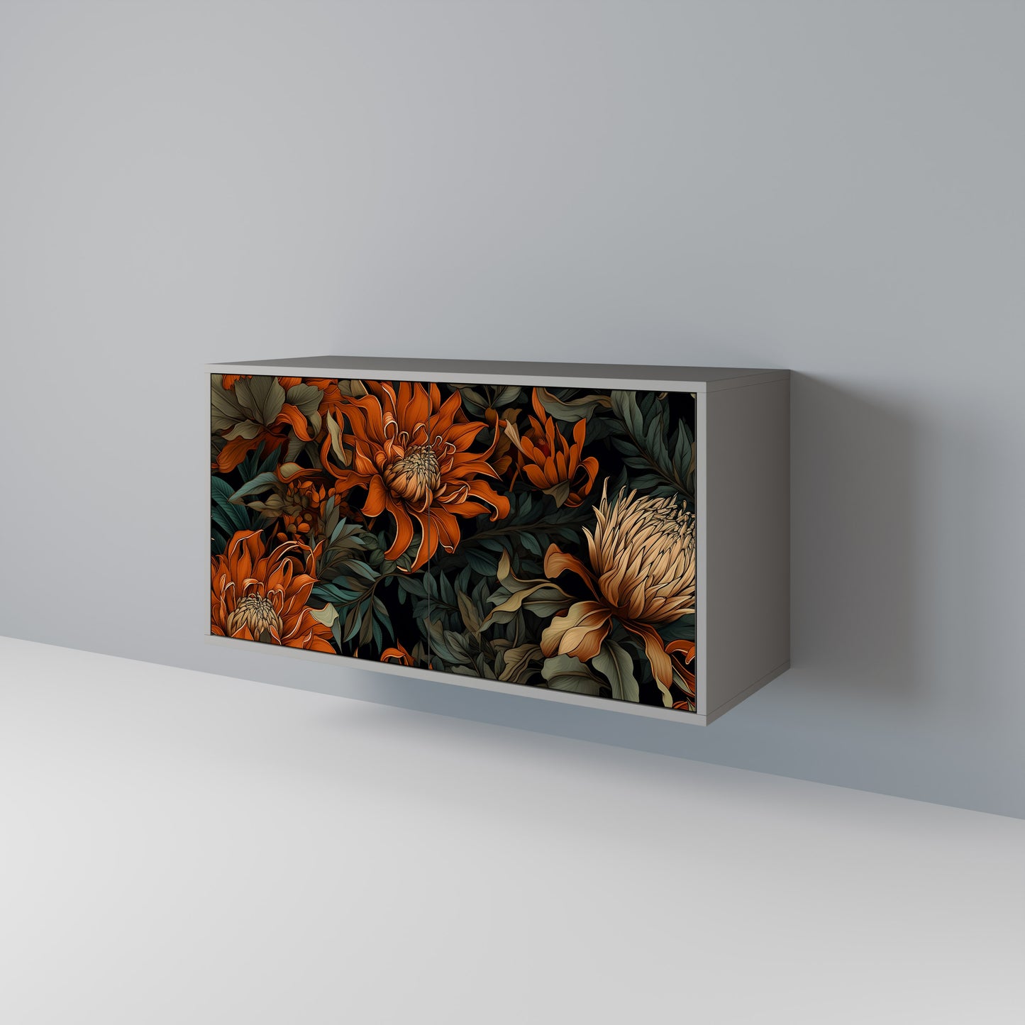 DAWN BLOOM 2-Door Sideboard in Grey Finish
