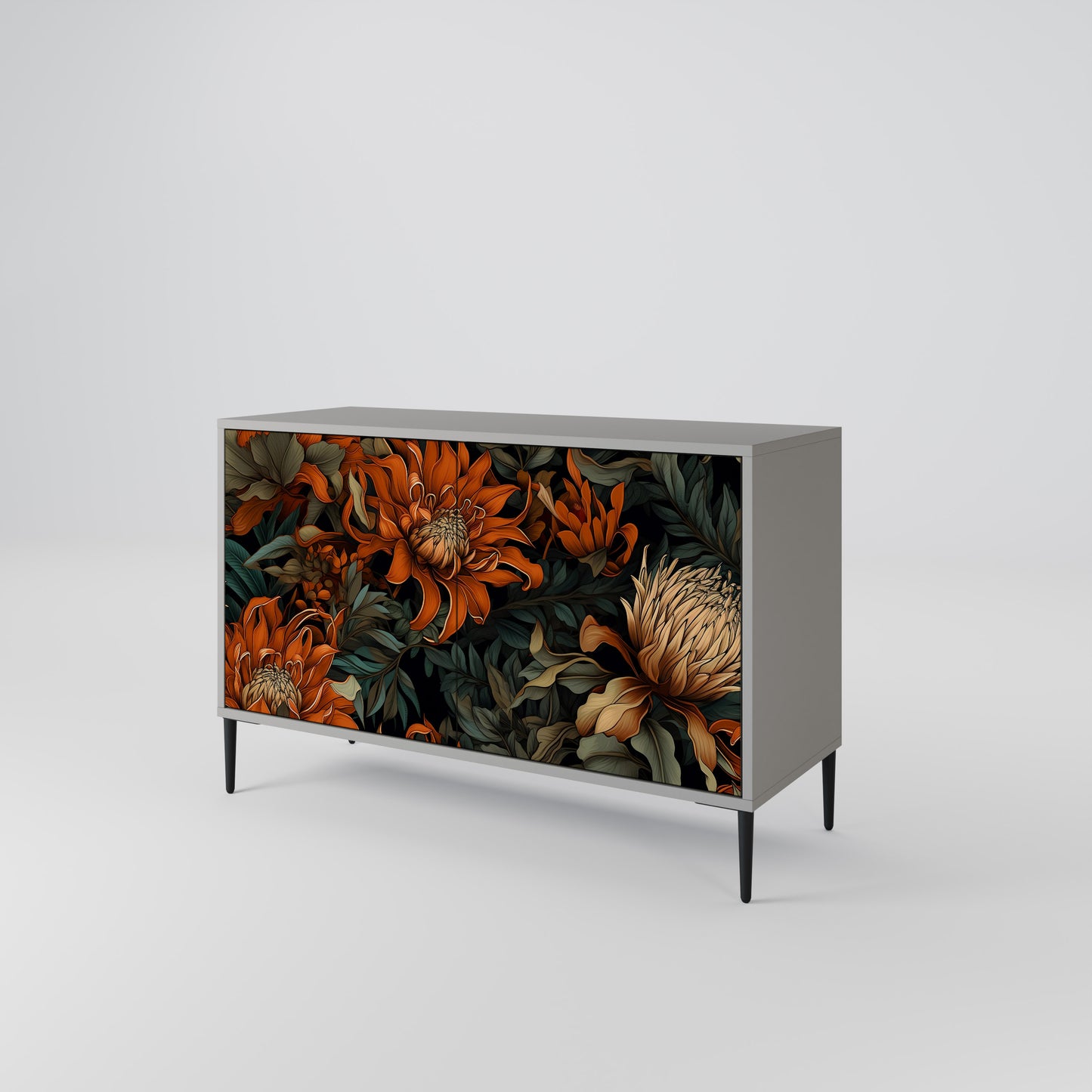 DAWN BLOOM 2-Door Sideboard in Grey Finish
