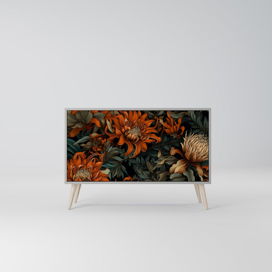 DAWN BLOOM 2-Door Sideboard in Grey Finish