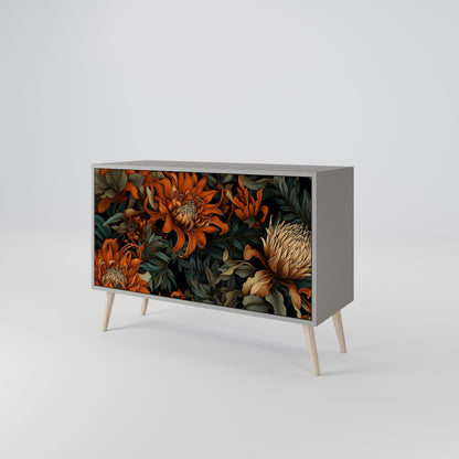 DAWN BLOOM 2-Door Sideboard in Grey Finish