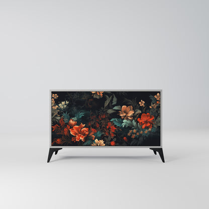 IMAGINARY BLOSSOM 2-dörrars skänk i grå finish