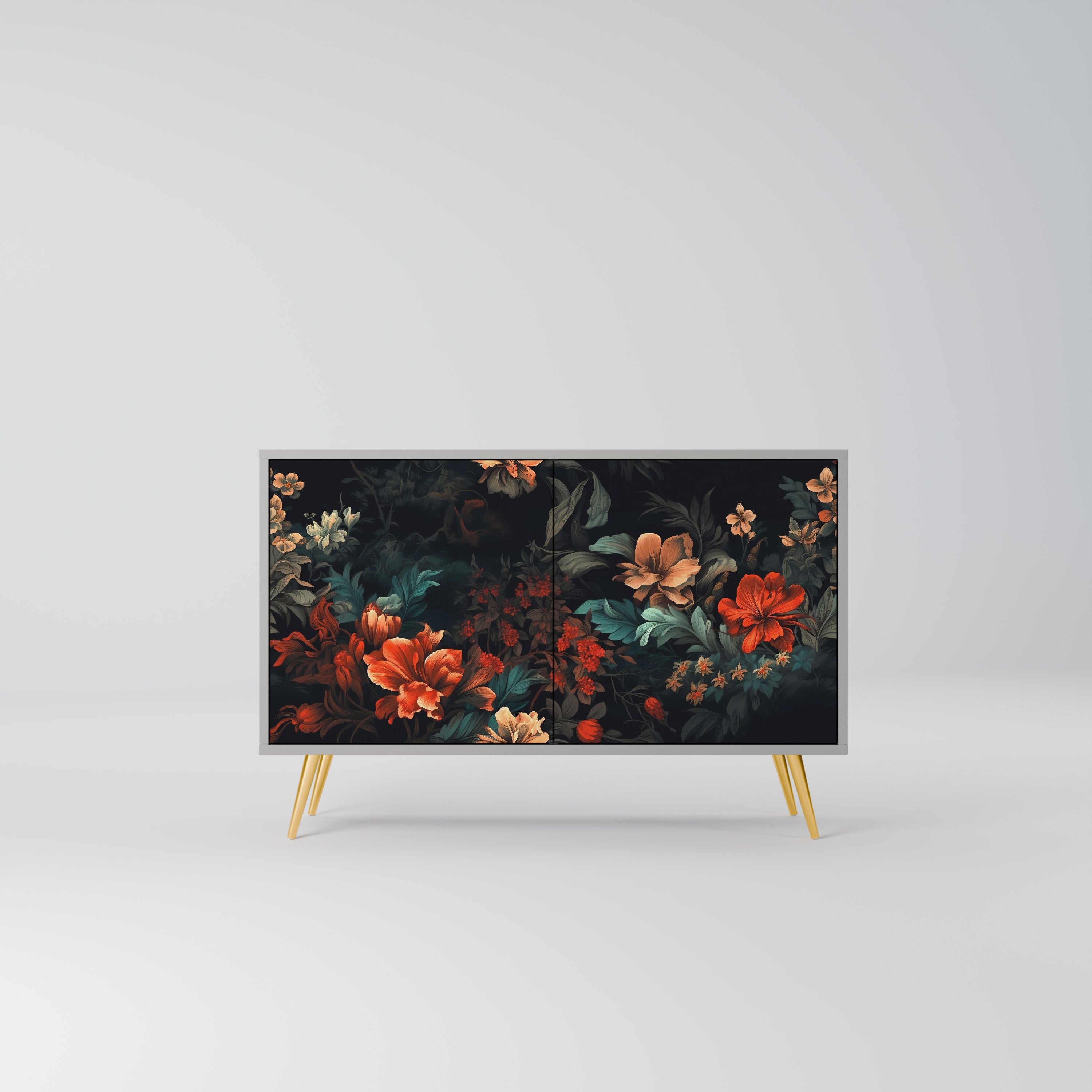 IMAGINARY BLOSSOM 2-Door Sideboard in Grey Finish