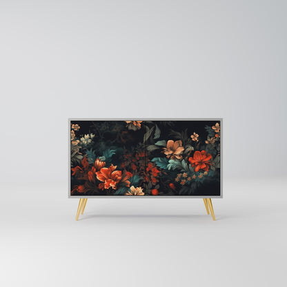 IMAGINARY BLOSSOM 2-dörrars skänk i grå finish