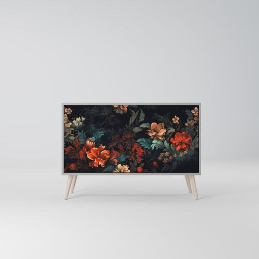 IMAGINARY BLOSSOM 2-Door Sideboard in Grey Finish