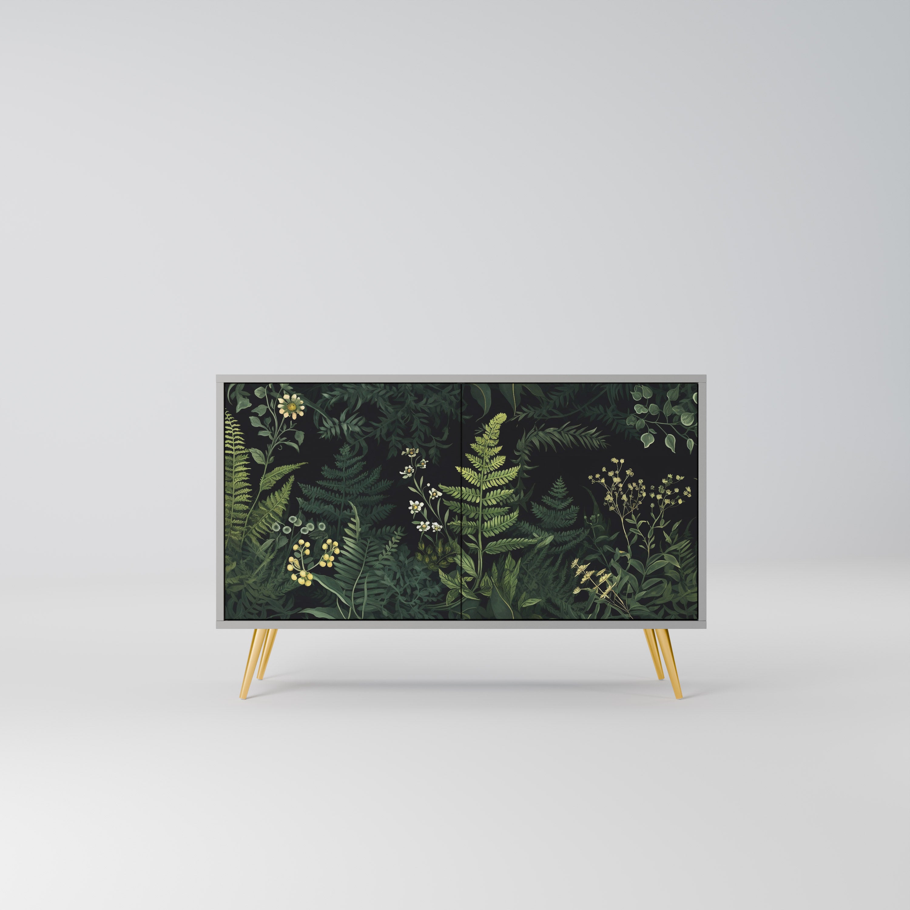 FERN FLOWERS 2-Door Sideboard in Grey Finish