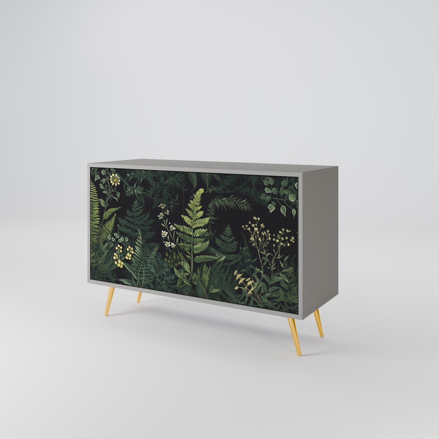 FERN FLOWERS 2-dörrars skänk i grå finish