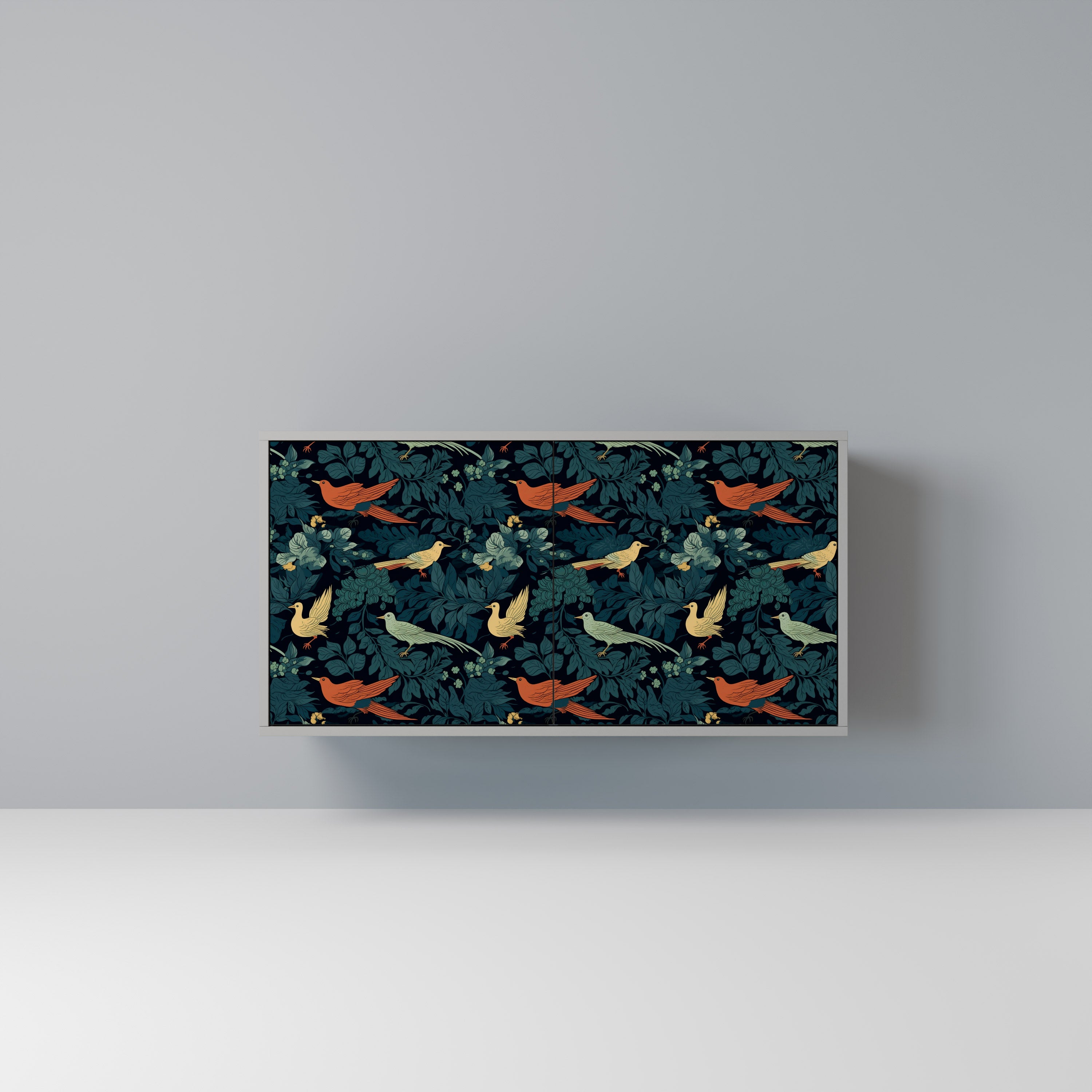 FOWL ORNAMENT 2-Door Sideboard in Grey Finish