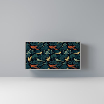 FOWL ORNAMENT 2-dörrars skänk i grå finish