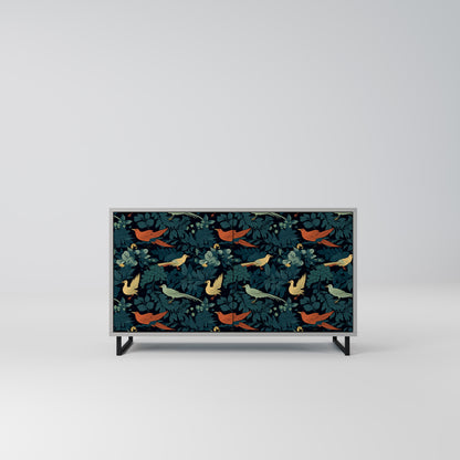 FOWL ORNAMENT 2-dörrars skänk i grå finish