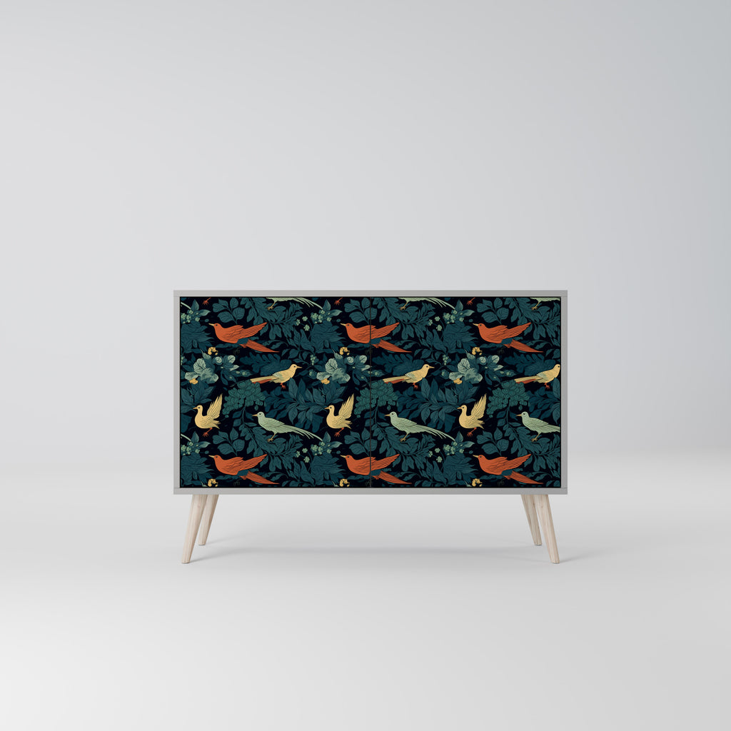 FOWL ORNAMENT 2-Door Sideboard in Grey Finish