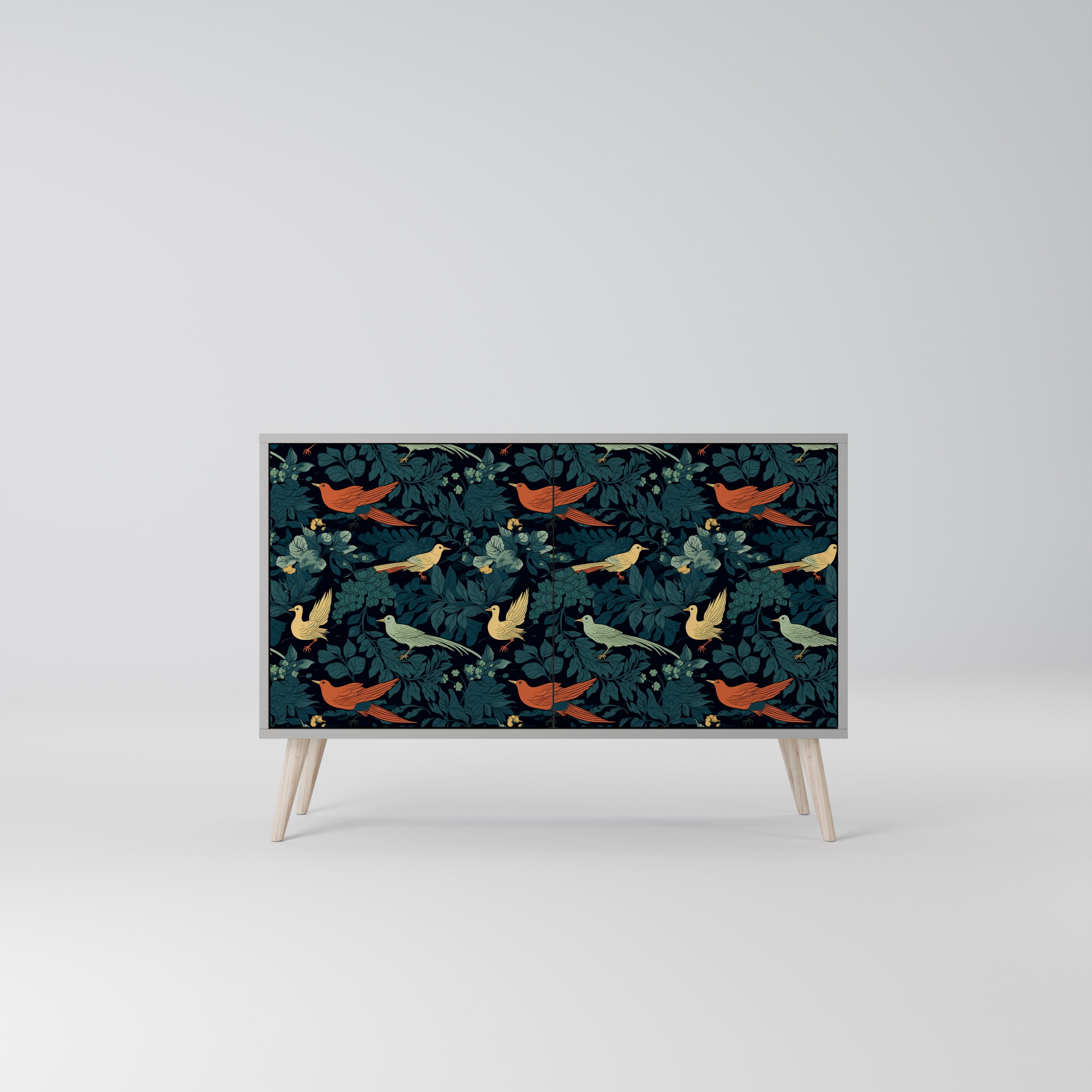 FOWL ORNAMENT 2-Door Sideboard in Grey Finish