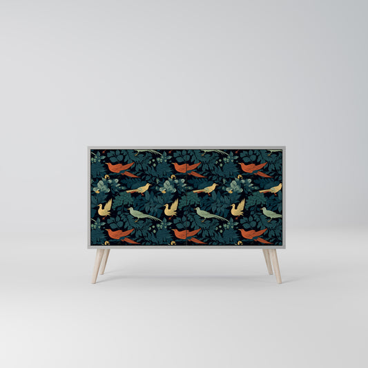 FOWL ORNAMENT 2-Door Sideboard in Grey Finish