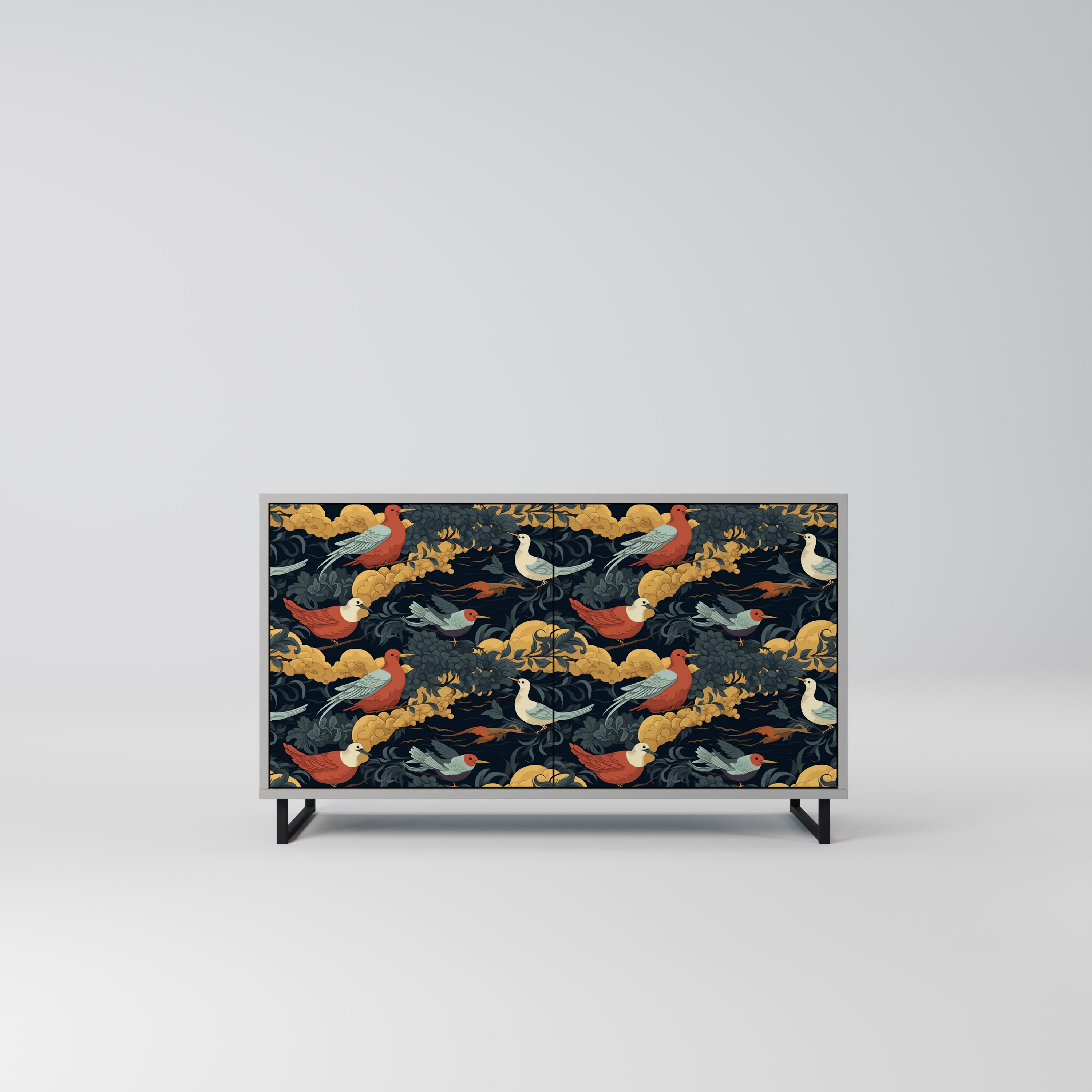 FOWLY DAZE 2-Door Sideboard in Grey Finish