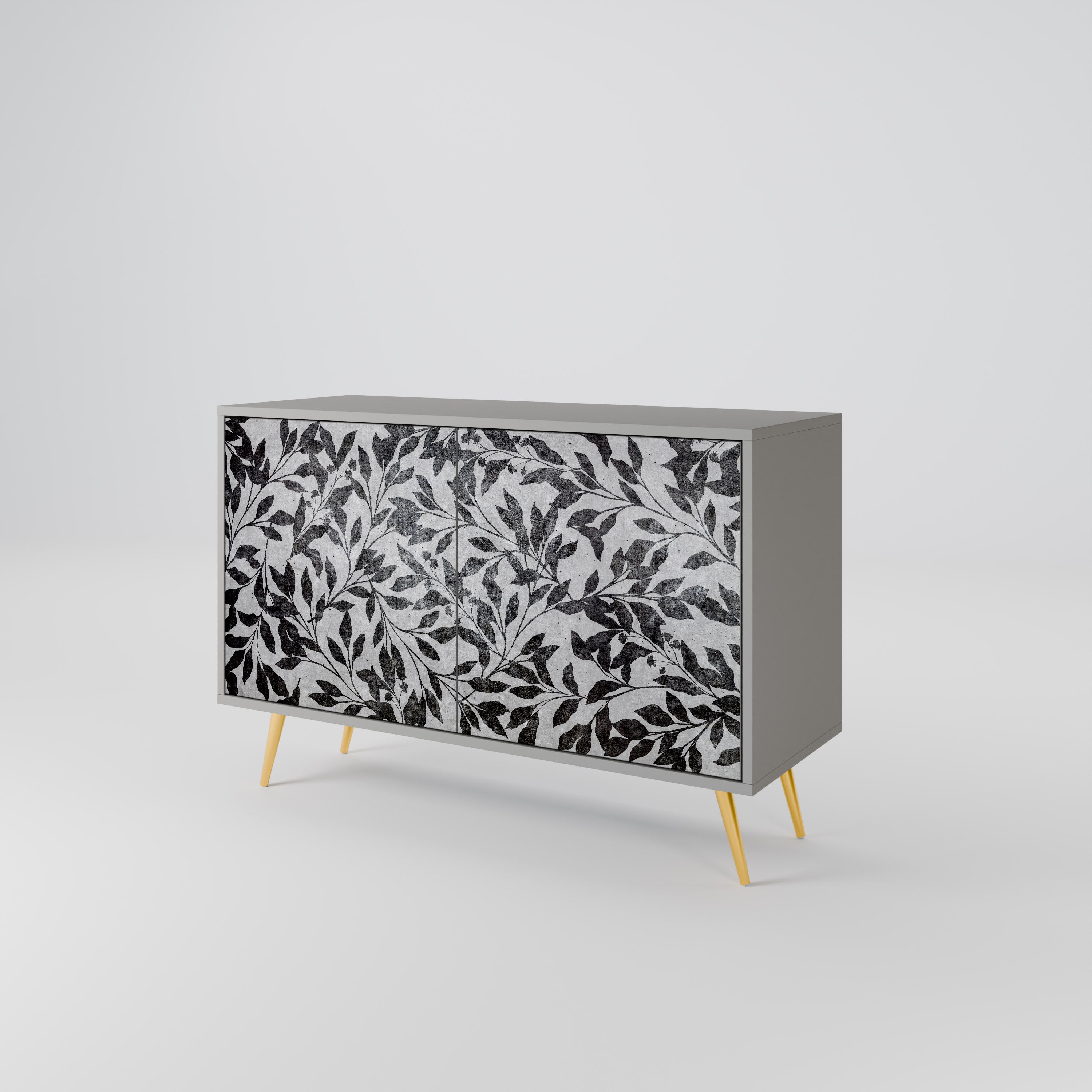 CHARCOAL SPROUT 2-Door Sideboard in Grey Finish