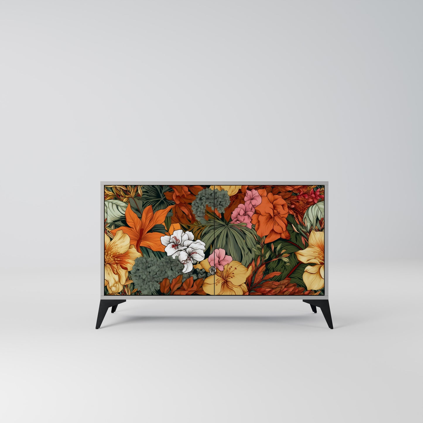 RADIANT FLORA 2-Door Sideboard in Grey Finish