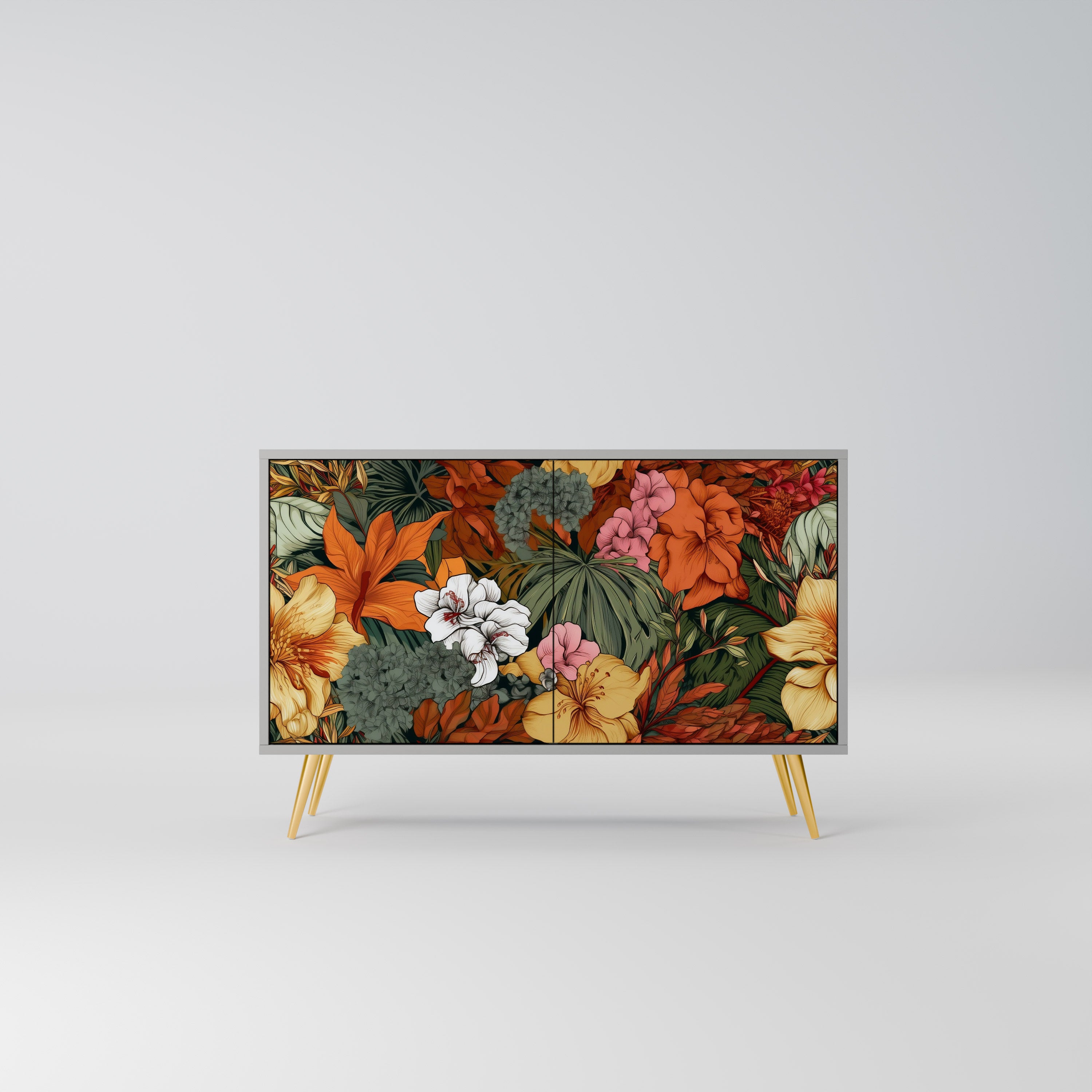 RADIANT FLORA 2-Door Sideboard in Grey Finish